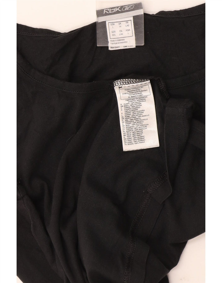 Reebok Womens T-Shirt Top UK 14 Large Grey Cotton