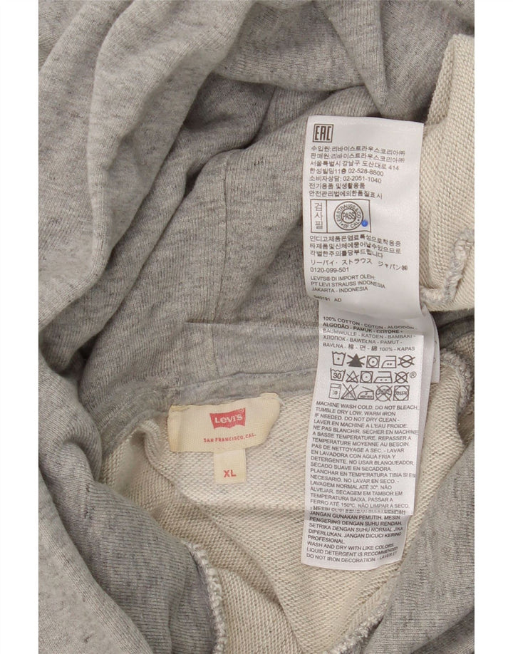 LEVI'S Womens Oversized Graphic Hoodie Jumper UK 18 XL Grey Cotton Vintage Levi's and Second-Hand Levi's from Messina Hembry 