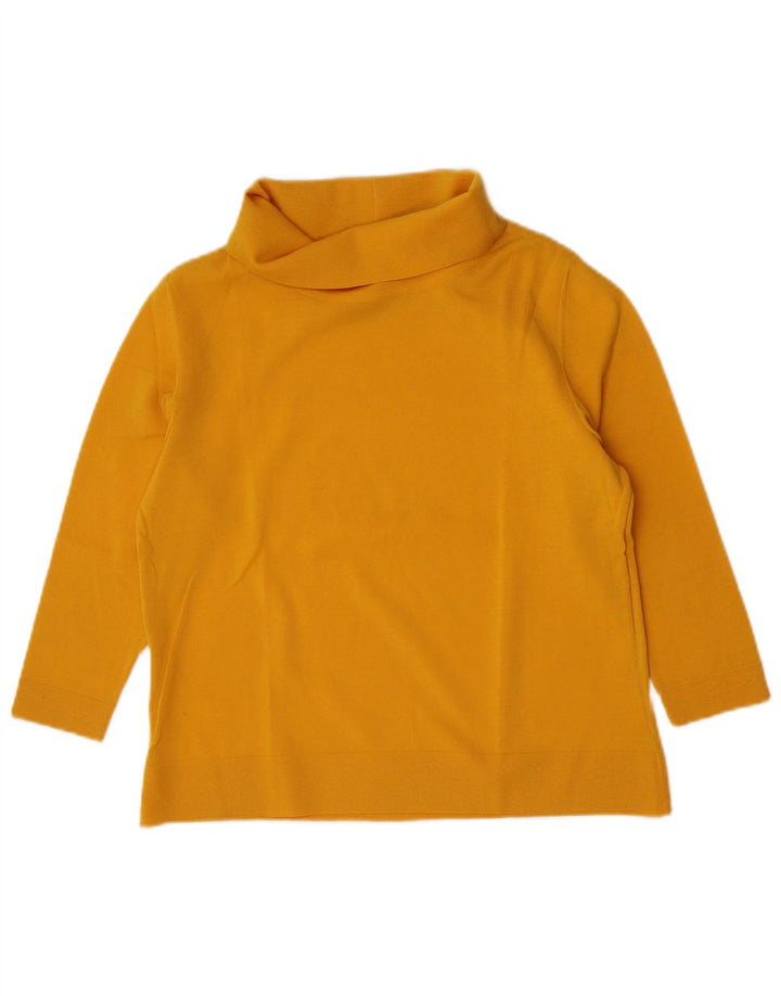Vintage Damen-Top mit Rollkragen, 3/4-Ärmel, UK-Größe 14, Mittelgelb