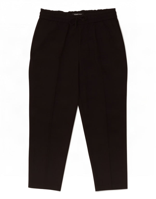 Zara Mujer Pantalones Cortos Cónicos Grande W30 L25 Poliéster Negro