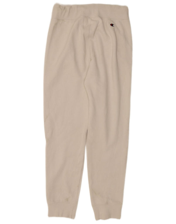 Champion Womens Graphic Tracksuit Trousers Joggers UK 6 XS White Cotton