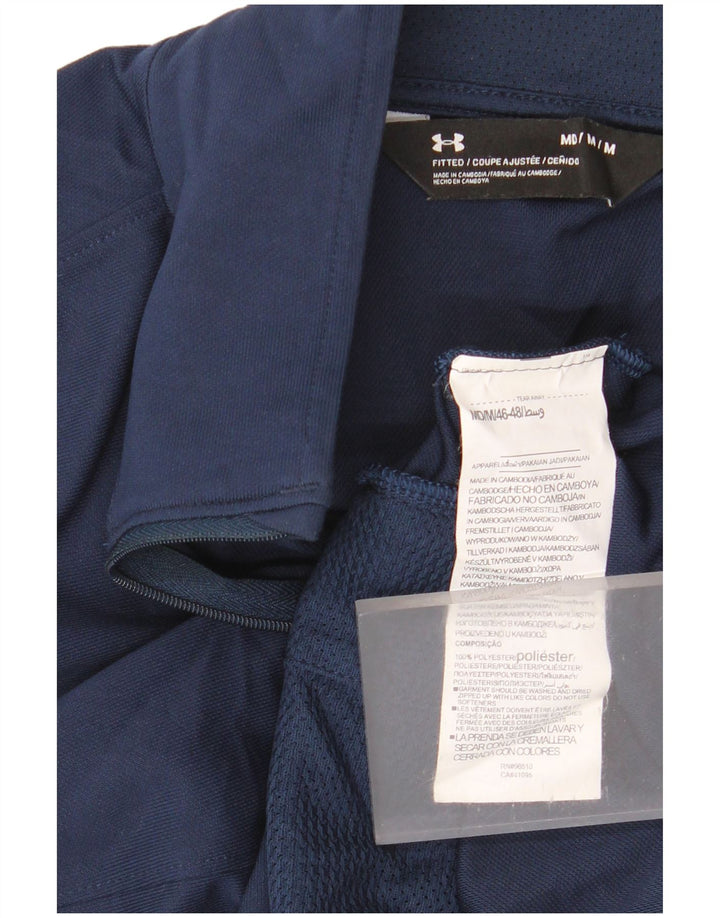 Under Armour Mens Tracksuit Top Jacket Medium Navy Blue Colourblock