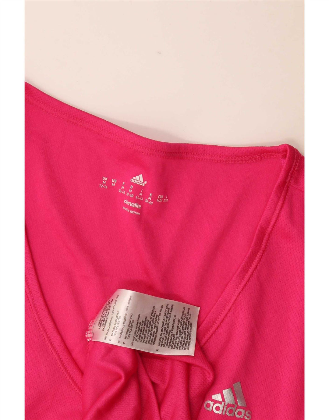 T-shirt Adidas Climalite da donna Top UK 12/14 Poliestere rosa medio