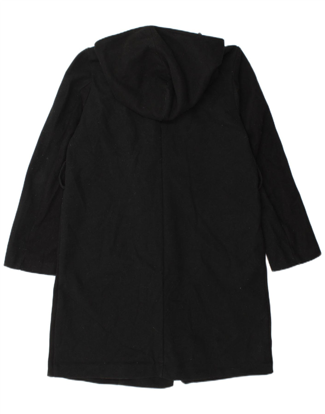 Zara Womens Hooded Oversized Double Breasted Coat UK 10 Small Black