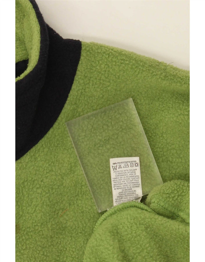 Marks & Spencer Mens Zip Neck Fleece Jumper Large Green Colourblock