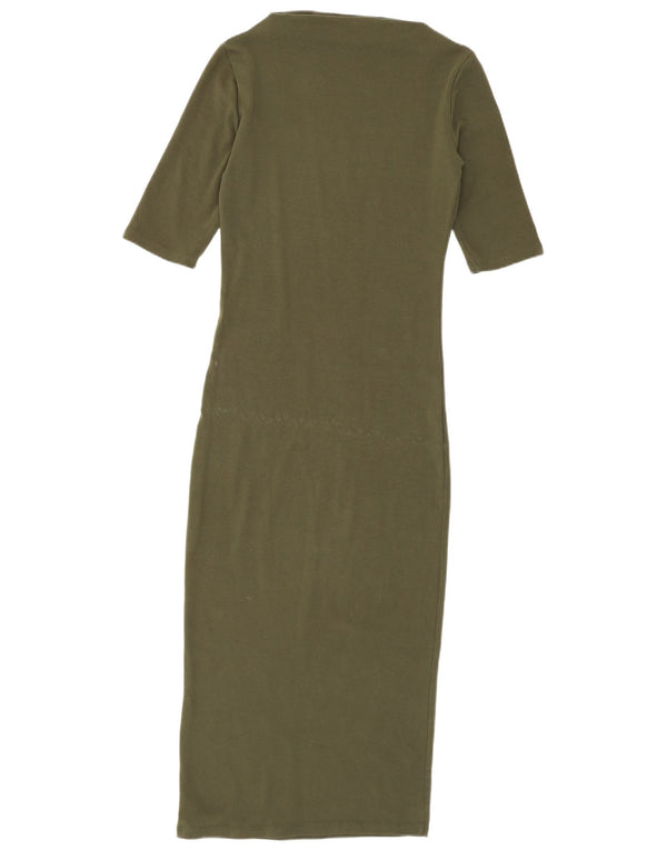Zara Dame Maxi Dress UK 8 Small Khaki