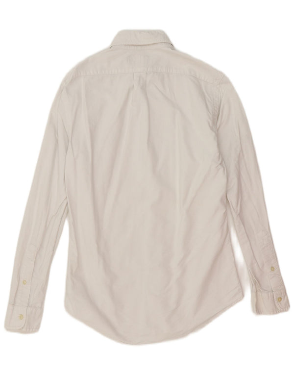 Ralph Lauren Camisa masculina slim fit pequena de algodão branco