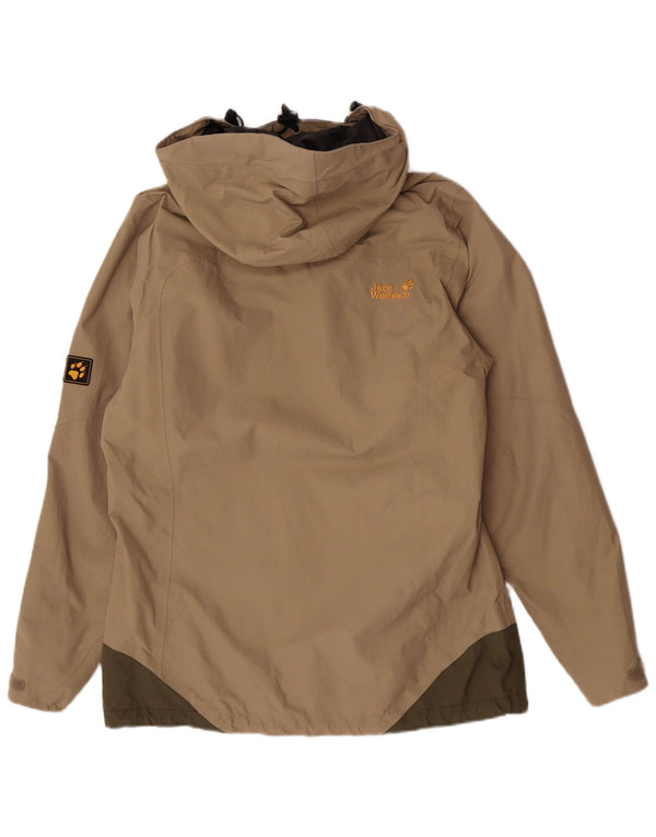 Jack Wolfskin női kapucnis esőkabát UK 12/14 közepes bézs színben