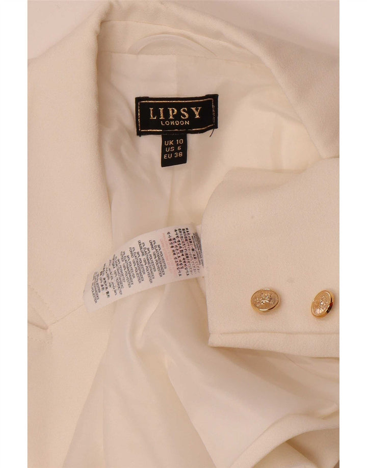 Chaqueta estilo blazer abierta para mujer de Lipsy UK 40 Small Poliéster blanco