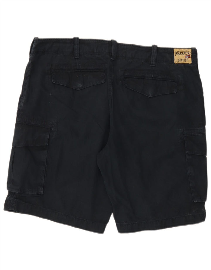 Napapijri Mens Cargo Shorts W36 Large Navy Blue Cotton