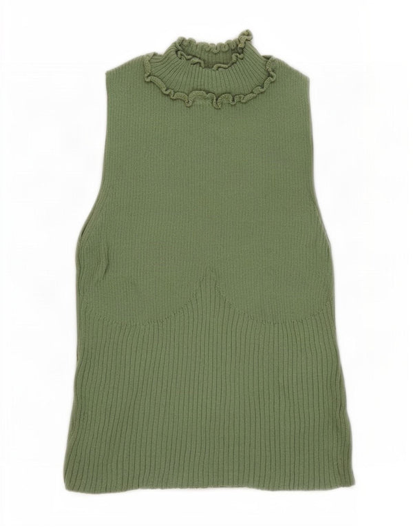 Topshop Top corto sin mangas para mujer UK 8 Small Green