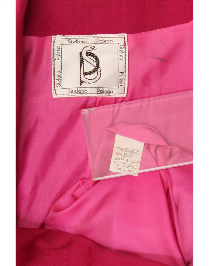 Vintage Womens Double Breasted Blazer Jacket UK 14 Medium Pink Viscose