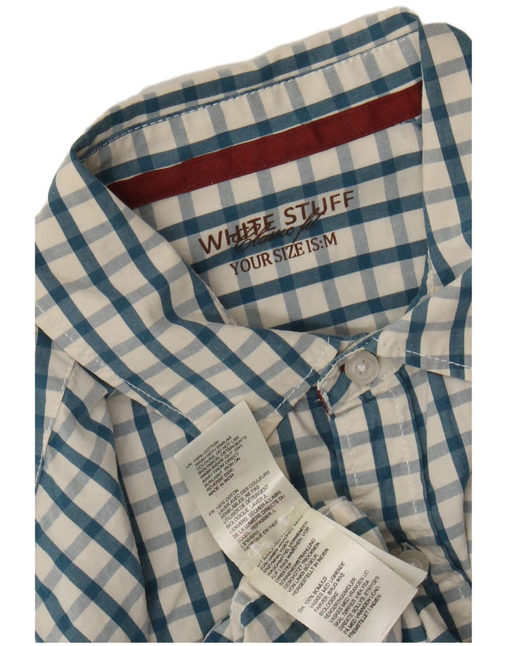 White Stuff Ανδρικό πουκάμισο Classic Fit, μεσαίο μπλε βαμβακερό