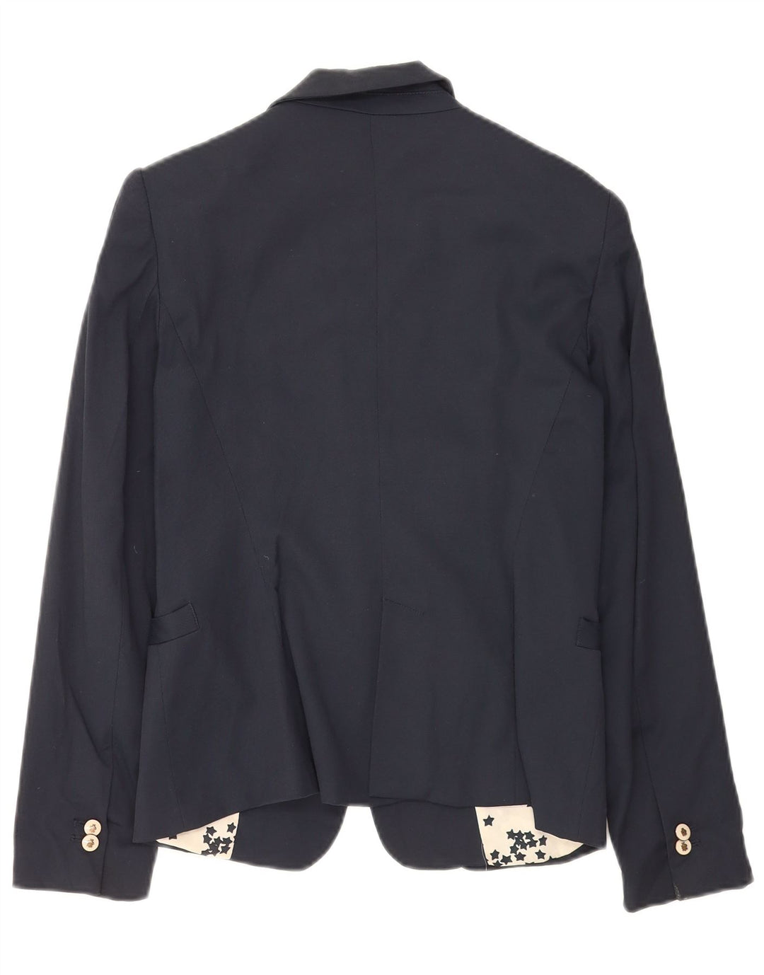 Blazer pentru femei Zara cu 1 nasture UK 12 Medium Bluemarin Bumbac