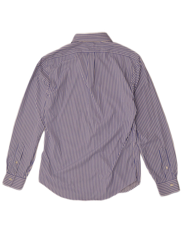 Ralph Lauren Mens Slim Fit Shirt Medium Blue Pinstripe Nylon