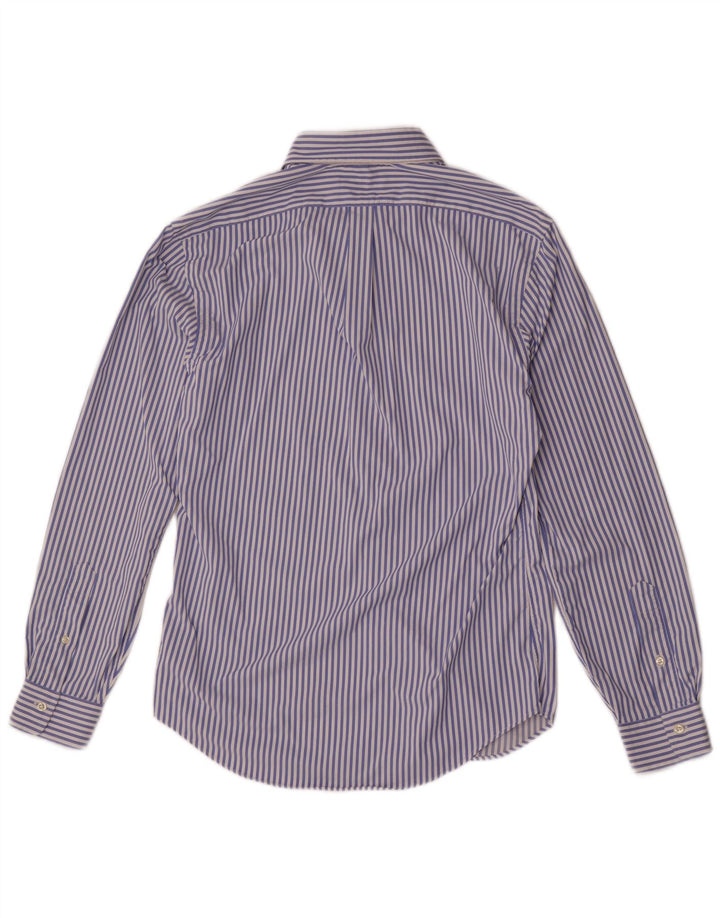 Ralph Lauren Mens Slim Fit Shirt Medium Blue Pinstripe Nylon
