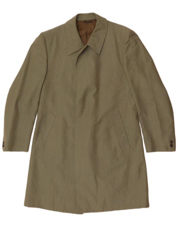 vintage Mens Overcoat UK 36 Petit Vert Terital Classique
