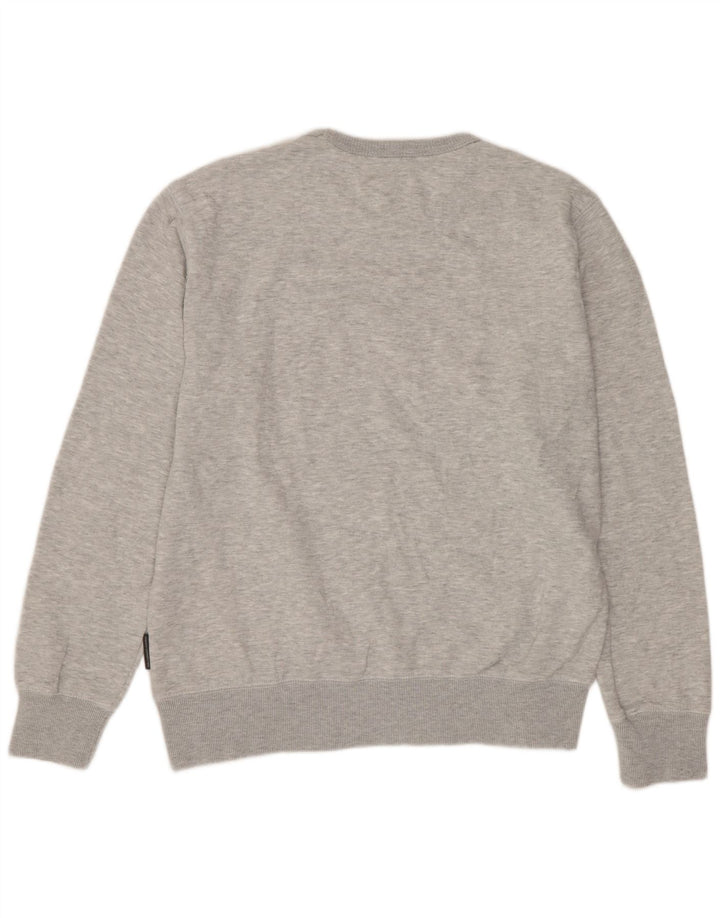 French Connection Herren-Sweatshirt-Pullover, groß, graue Baumwolle