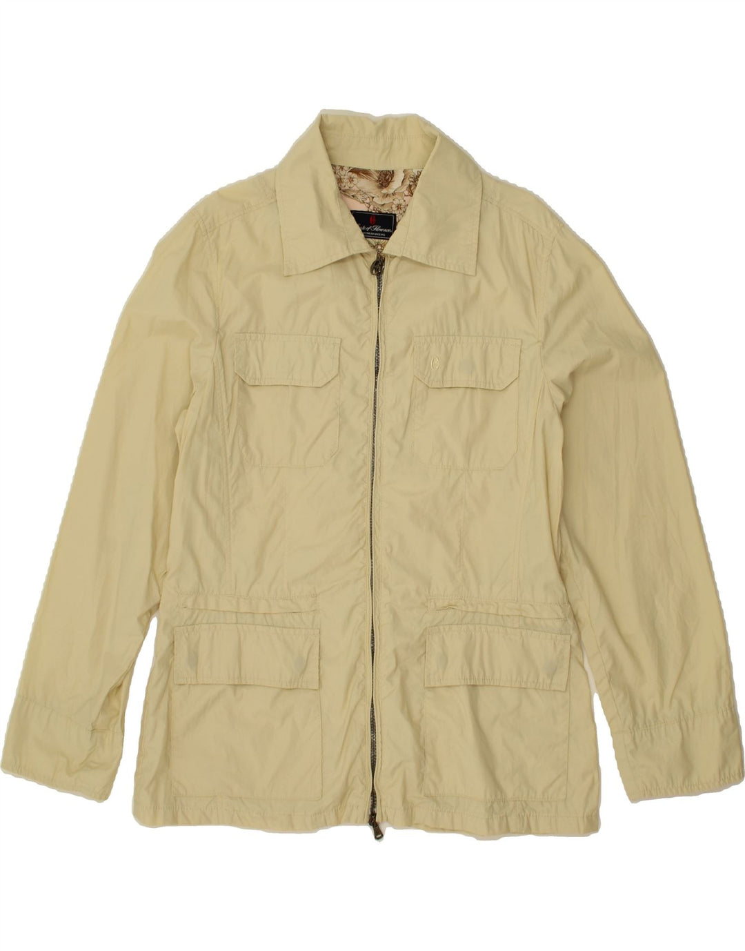CONTE OF FLORENCE Womens Utility Jacket UK 14 Large Beige Vintage Conte of Florence and Second-Hand Conte of Florence from Messina Hembry 