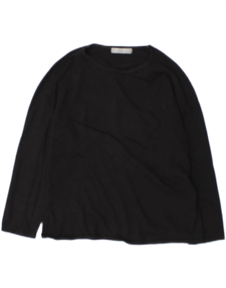 Maglione da donna Marks & Spencer corto con scollo a barca UK 14 medio nero