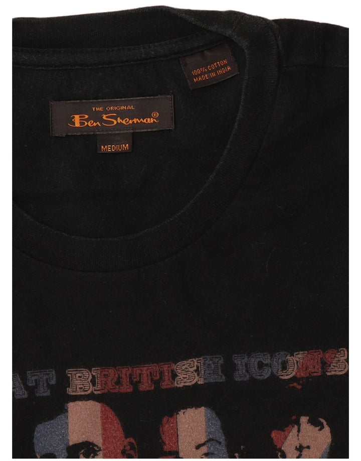 Ben Sherman Herren-T-Shirt mit Grafik, mittelschwarze Baumwolle