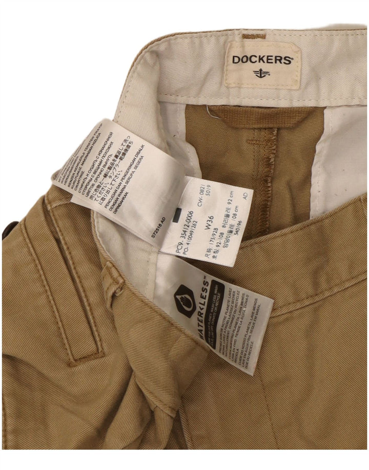 DOCKERS Herre Cargo Shorts W36 Large Beige Bomuld