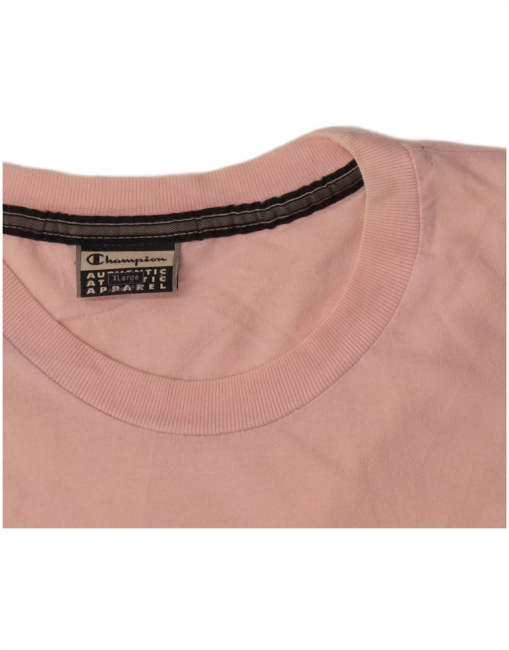 Champion Mens T-Shirt Top XL Pink Cotton