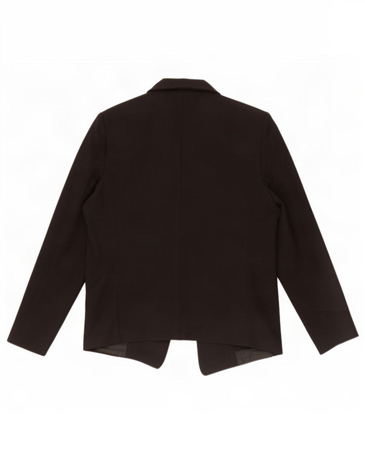 Topshop Womens Open Blazer Jacket UK 14 Large Black Polyester