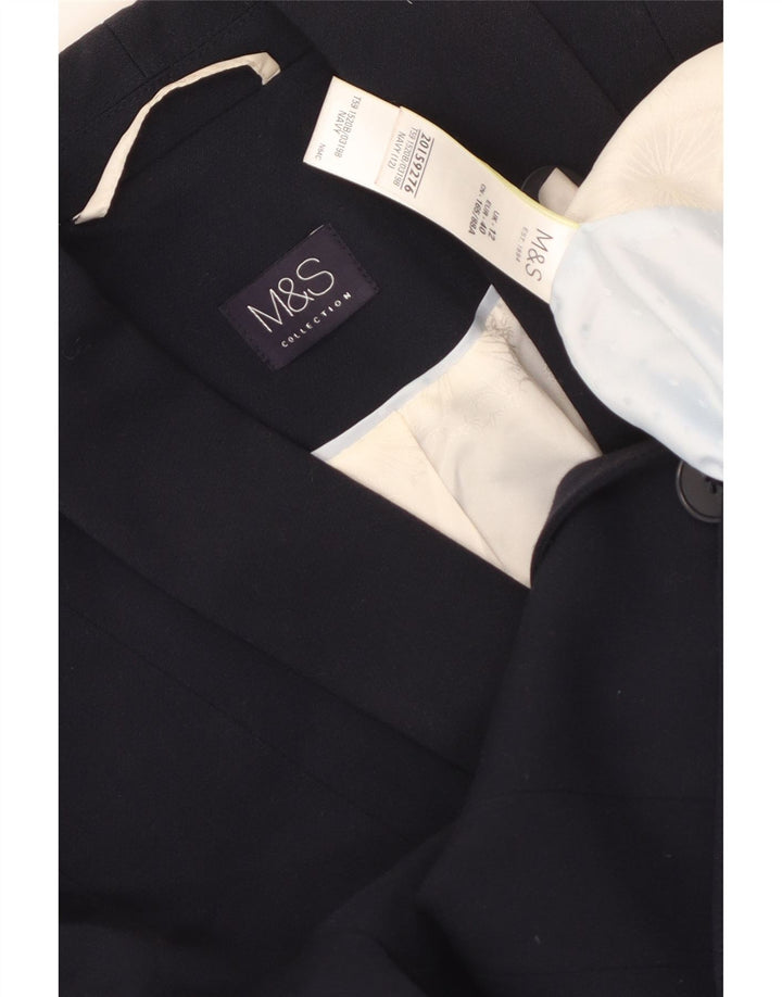 Женский пиджак Marks & Spencer UK 12, средний темно-синий, полиэстер