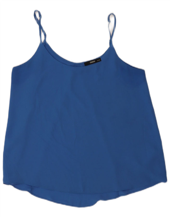 Oasis Womens Crop Cami Top UK 14 Közepes kék poliészter