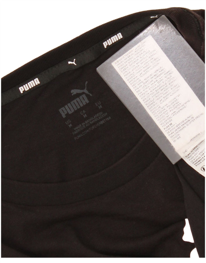 Puma Mens Graphic T-Shirt Top Medium Black Cotton