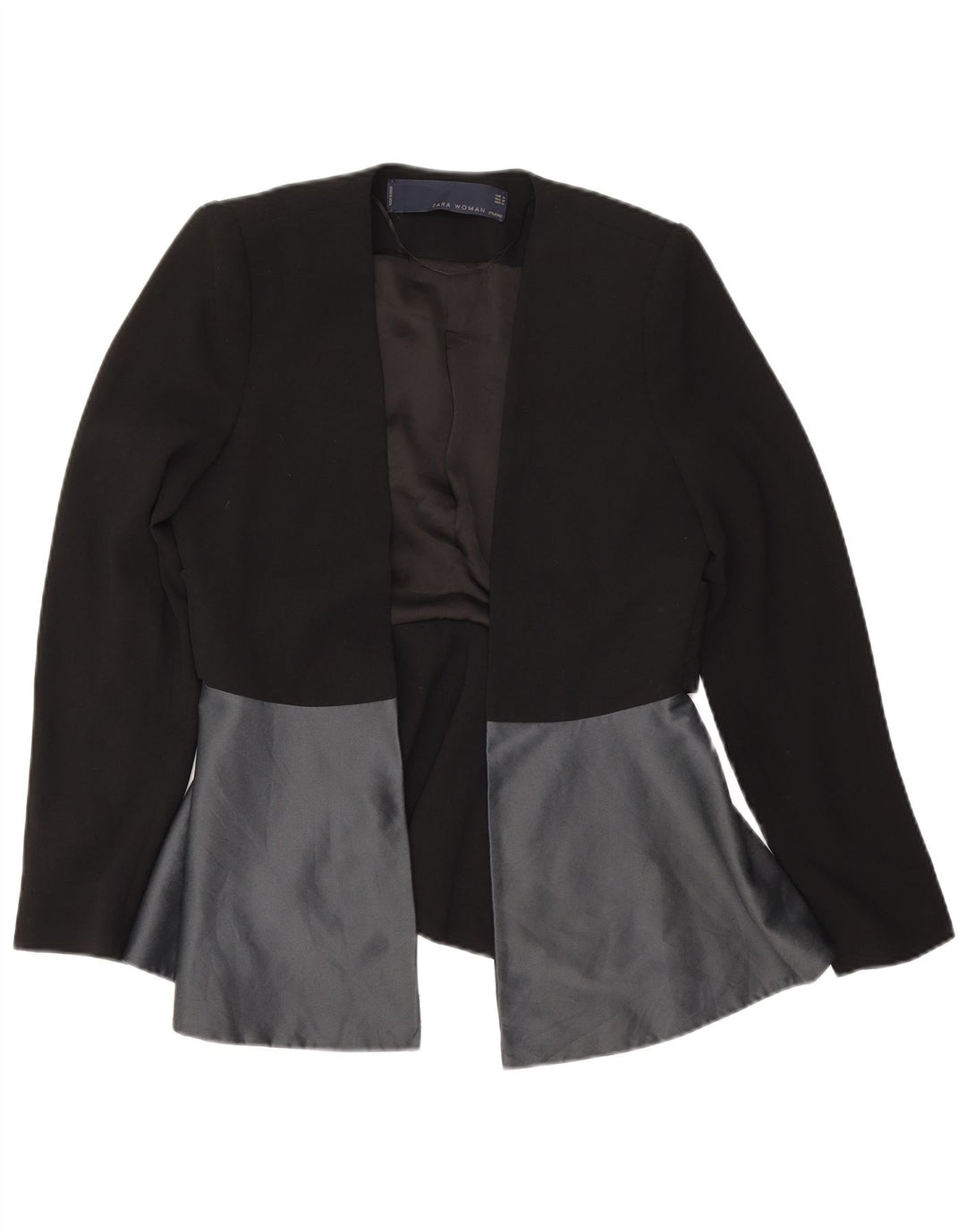 Zara Γυναικείο Open Blazer Jacket UK 14 Medium Black Colourblock Polyester