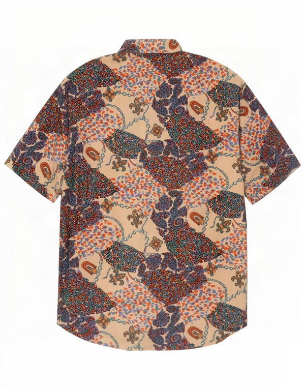Vintage Mens Short Sleeve Shirt Size 42 16 1/2 Large Multicoloured Paisley