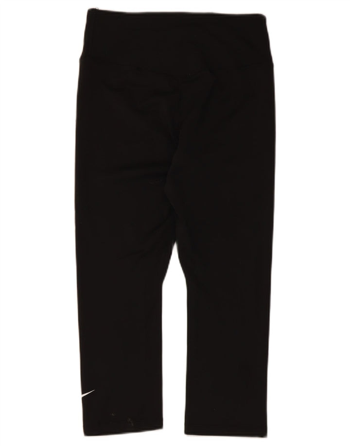Nike Dame Dri Fit Capri Leggings UK 10 Small Black Polyester