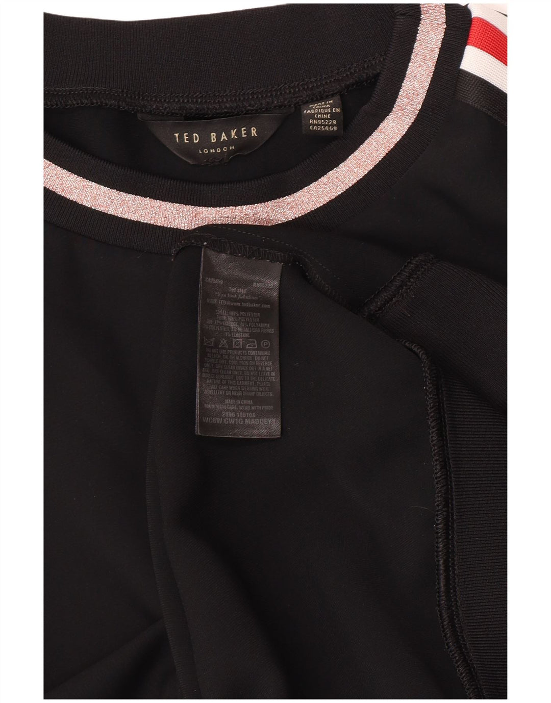 Damska bluza z grafiką Ted Baker UK 14, średnia czarna w kwiaty