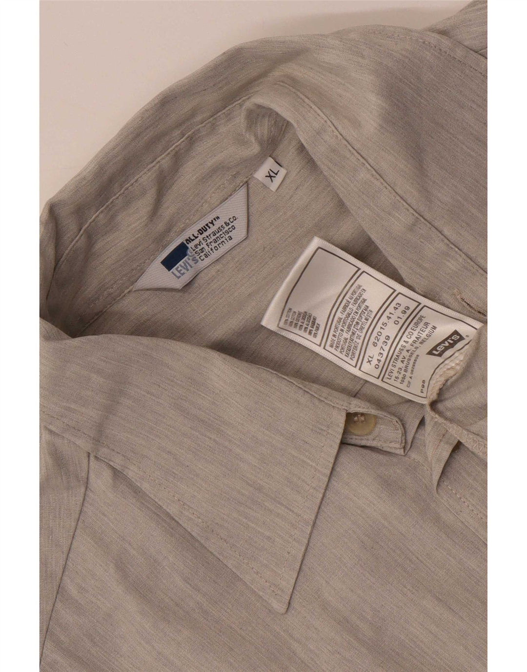 Levi's Chemise à Manches Courtes Homme XL Gris Coton