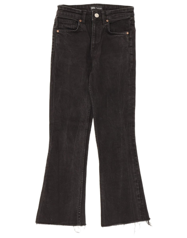 Zara Womens Flared Jeans EU 36 XS W26 L26 Black Cotton