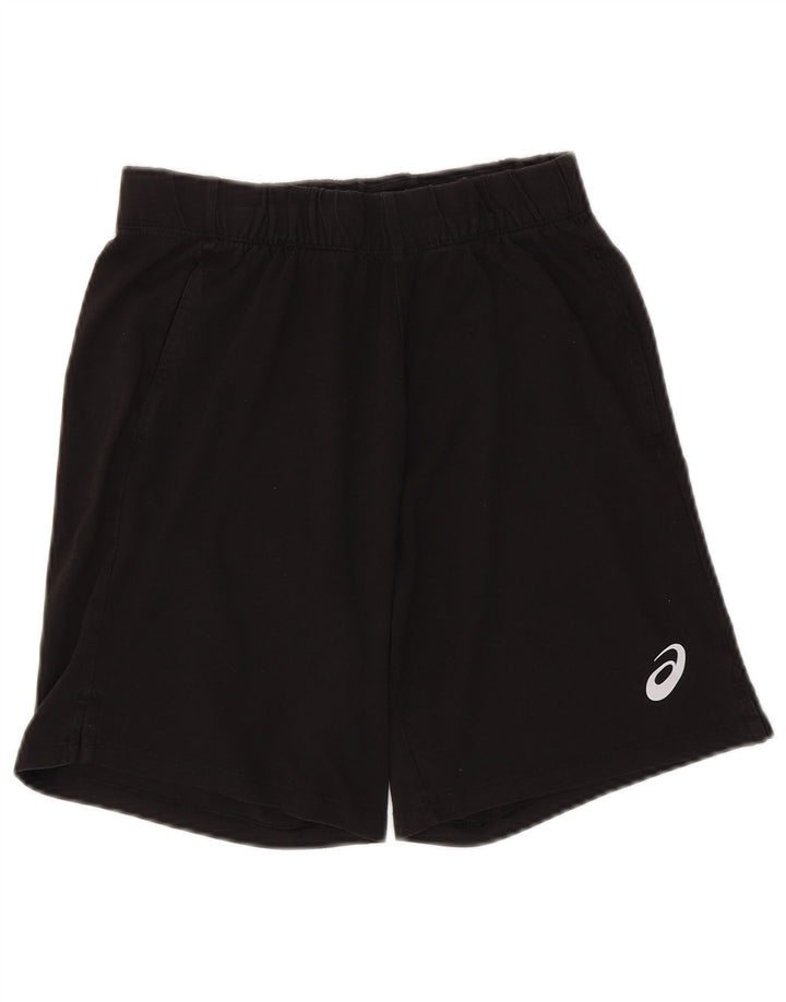 ASICS Womens Sport Shorts UK 10 Small  Black Cotton