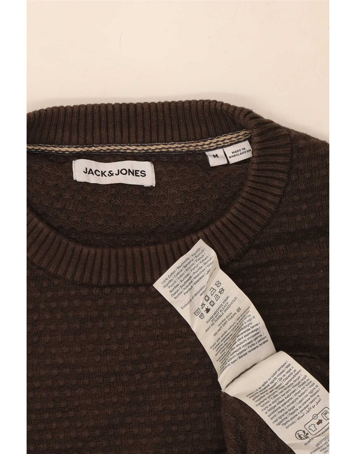 Jack & Jones Mens Crew Neck Jumper Sweater Medium Brown Cotton