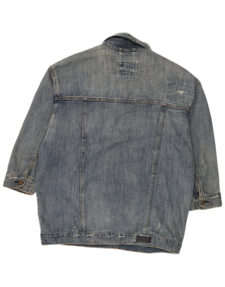 ABERCROMBIE & FITCH Womens Oversized Denim Jacket UK 14 Medium Blue Cotton