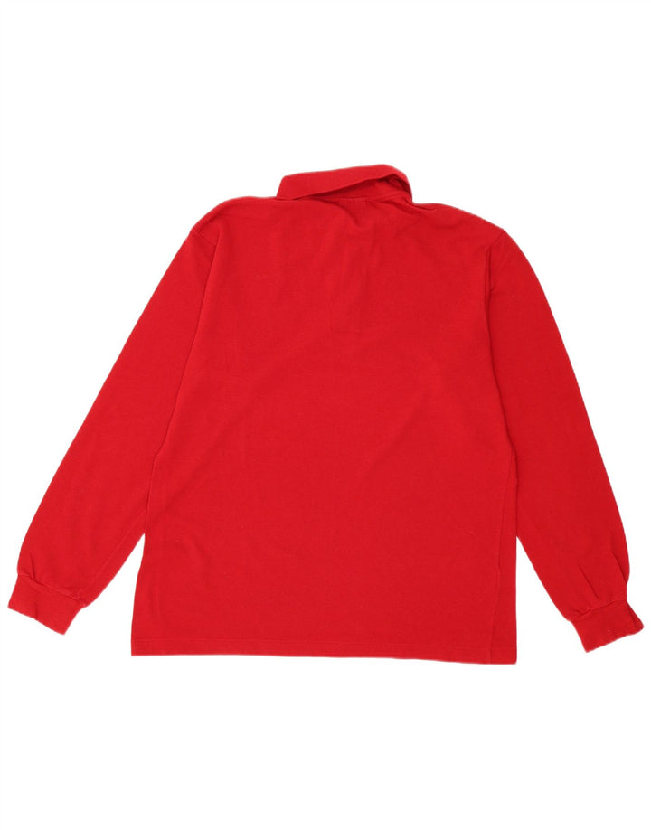Lacoste Polo à manches longues pour homme Taille 4 Coton rouge moyen