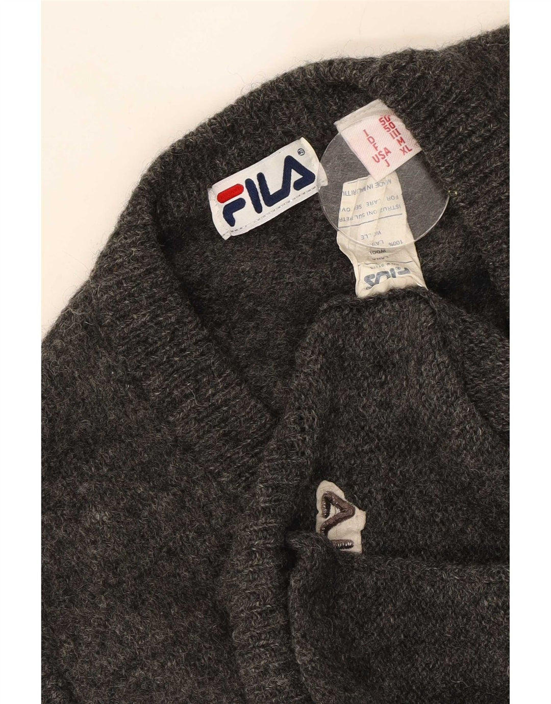 Мужской кардиган без рукавов Fila, средний серый шерстяной свитер