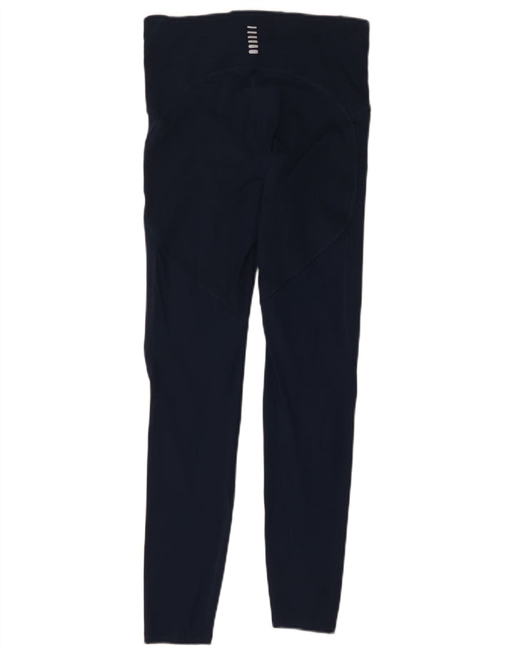 Under Armour Womens Graphic Leggings UK 12 Medium  Navy Blue Polyester