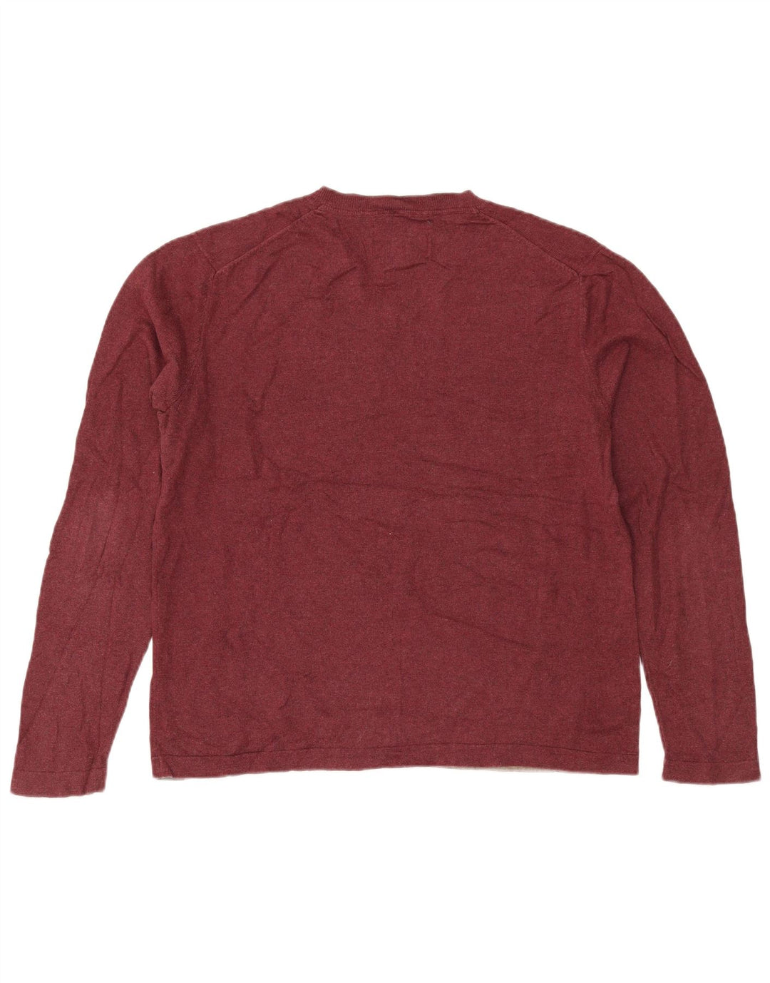 Eddie Bauer Pull col V pour homme en coton bordeaux moyen