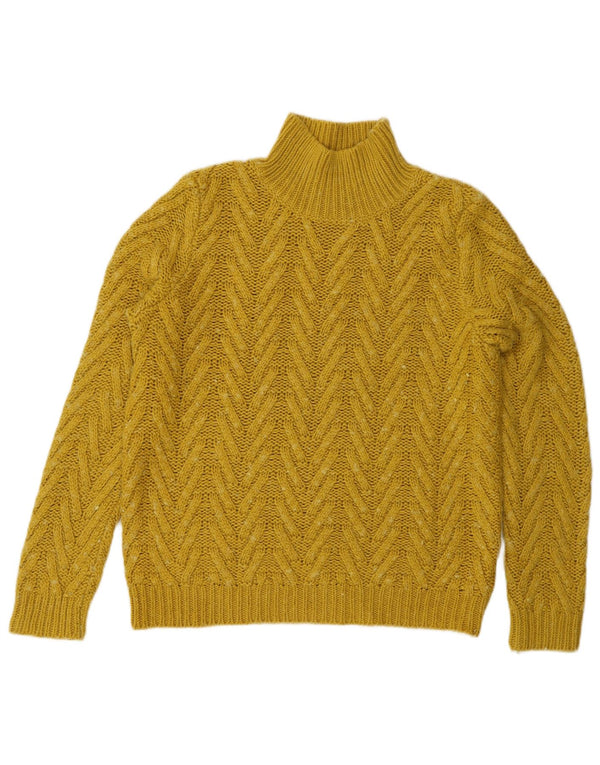 Marks & Spencer Womens Turtle Neck Jumper Sweater UK 12 Medium Yellow