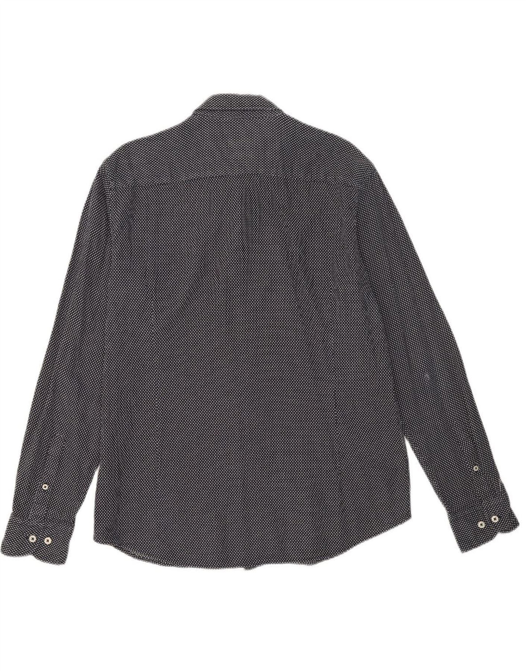 MASSIMO DUTTI Mens Shirt XL Navy Blue Spotted