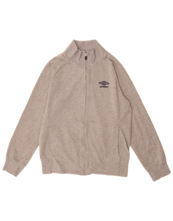 Umbro Womens Tracksuit Top Jacket UK 16 Large Grey Flecked Cotton
