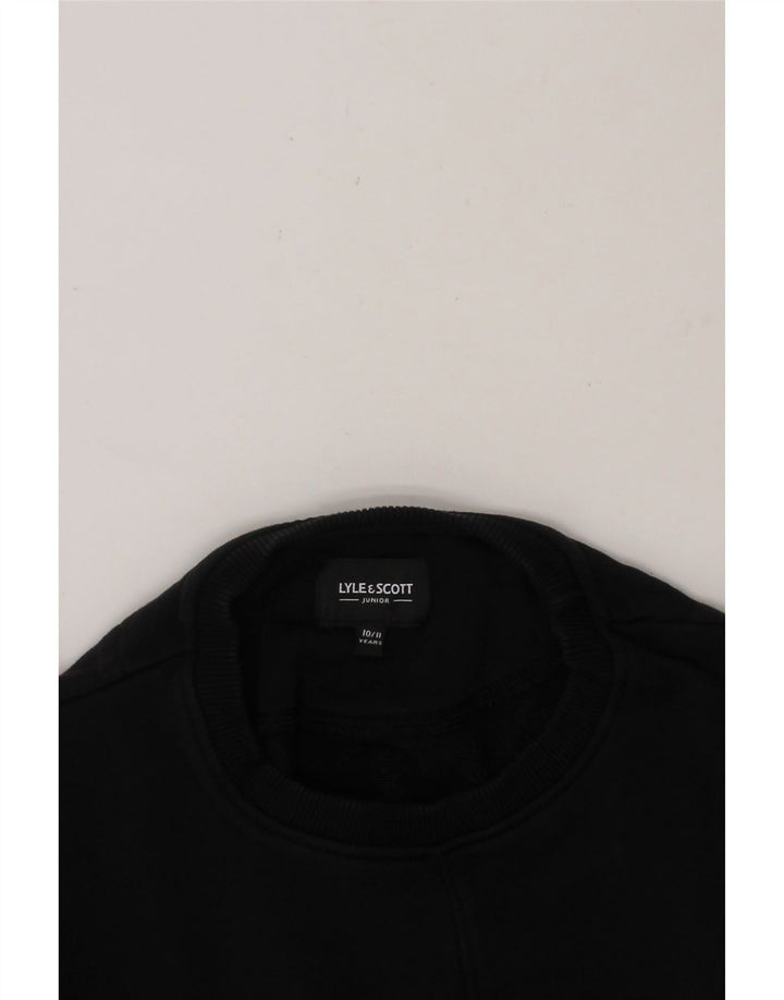 LYLE & SCOTT Boys Sweatshirt Jumper 10-11 Years Black Cotton Vintage Lyle & Scott and Second-Hand Lyle & Scott from Messina Hembry 