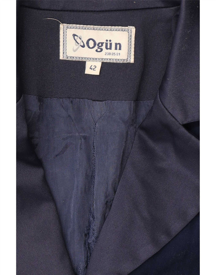 Vintage Womens Longline 4 Button Blazer Jacket IT 42 Medium Bleumarin Blue