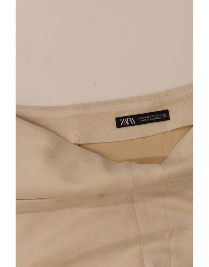 Zara Damen Wildleder-Minirock XS W24 Beige